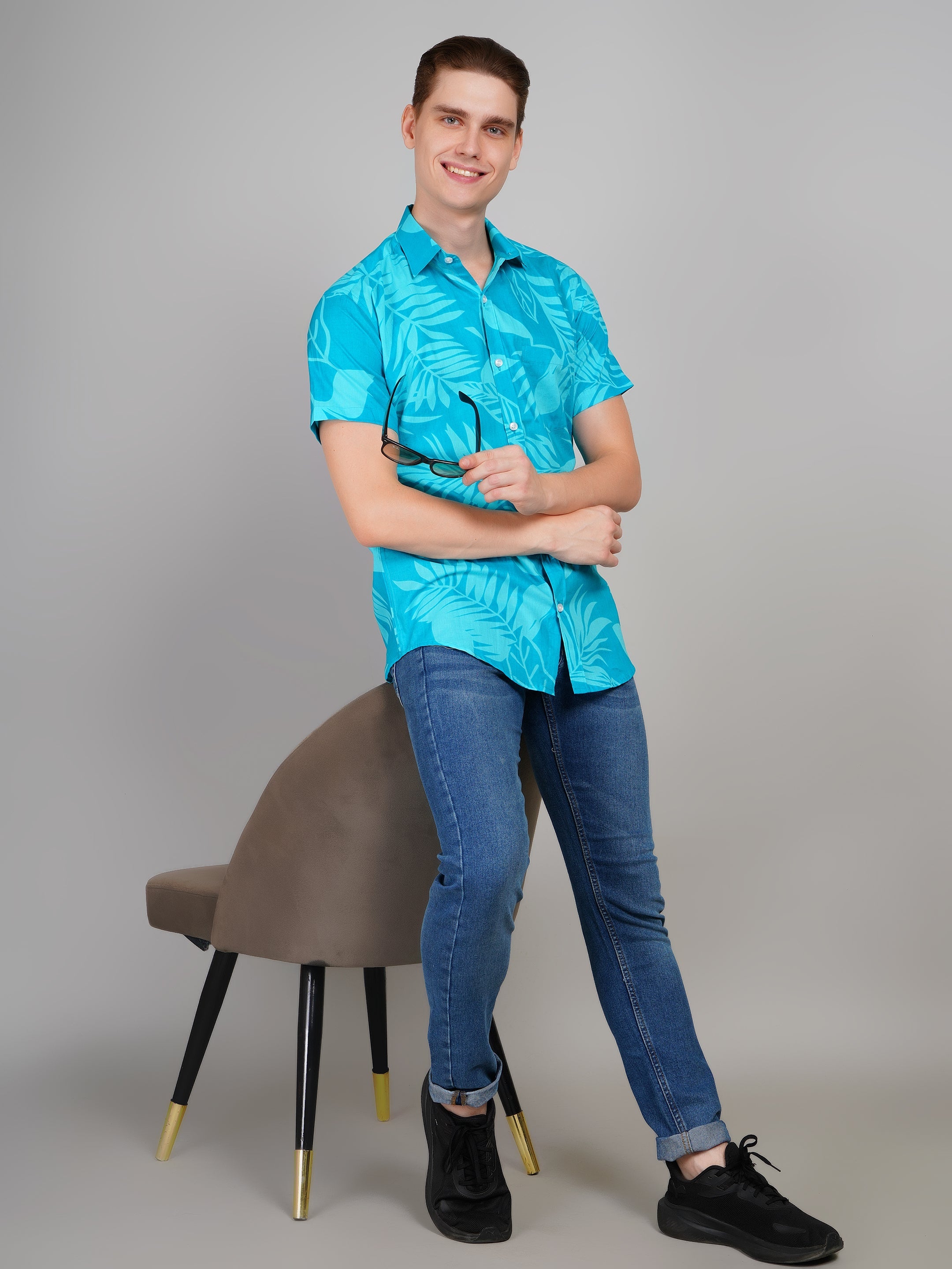 Louis Monarch Premium Jaipuri Printed Cotton Half Sleeve Casual Shirt